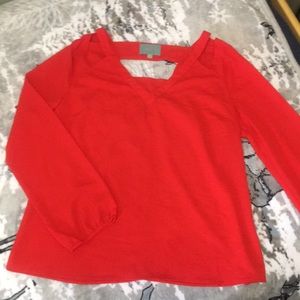 Skies are blue brand red blouse